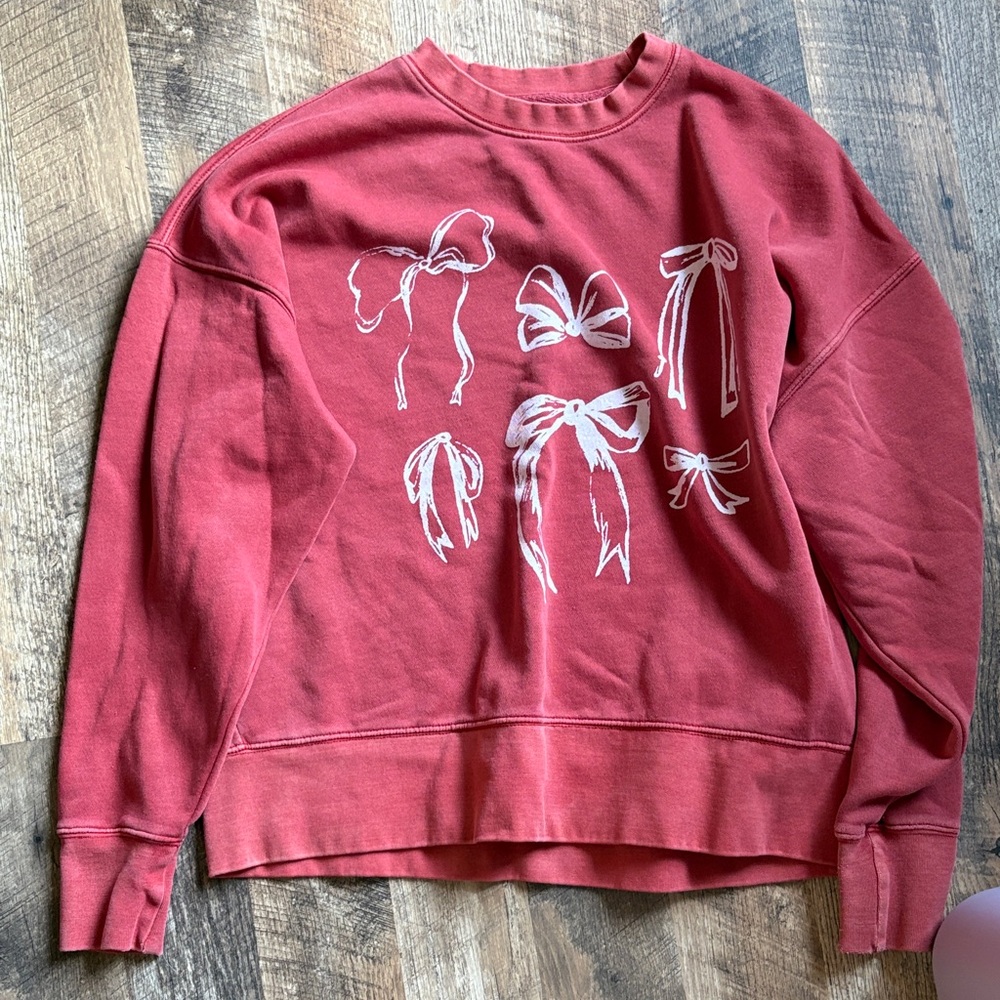 Women's Red Bow Sweatshirt